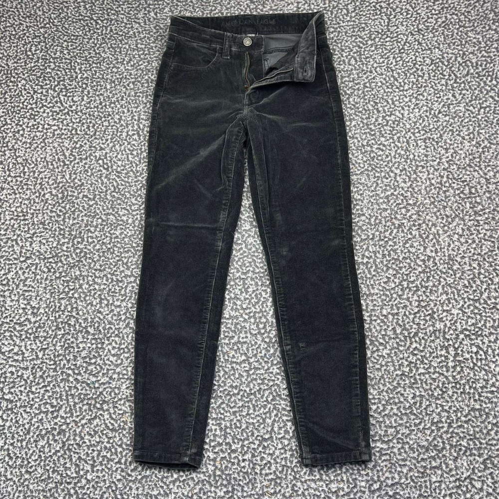 American Eagle Outfitters Pants Women 00 X-Short Black Corduroy Stretch Skinny